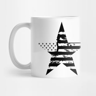 USA Flag White Grunge Star Mug